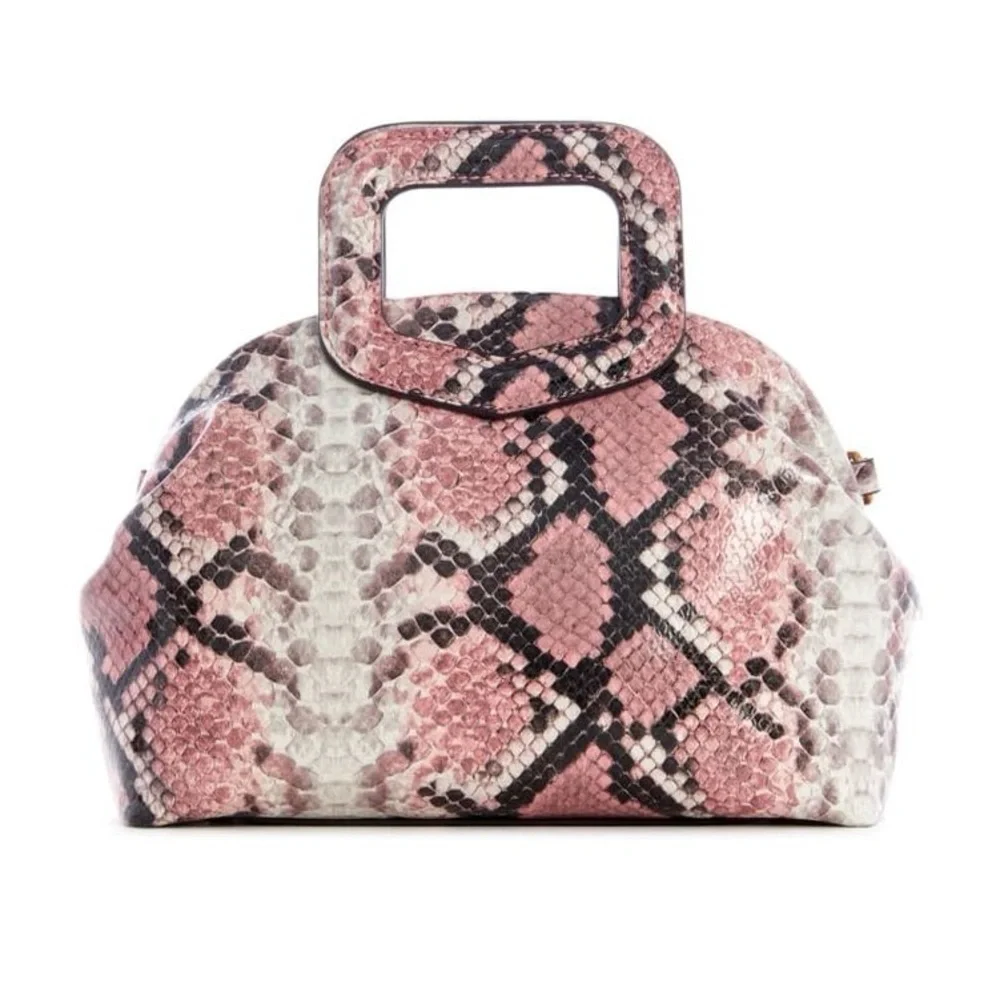 New GUESS Errin Snakeskin Small Frame Satchel